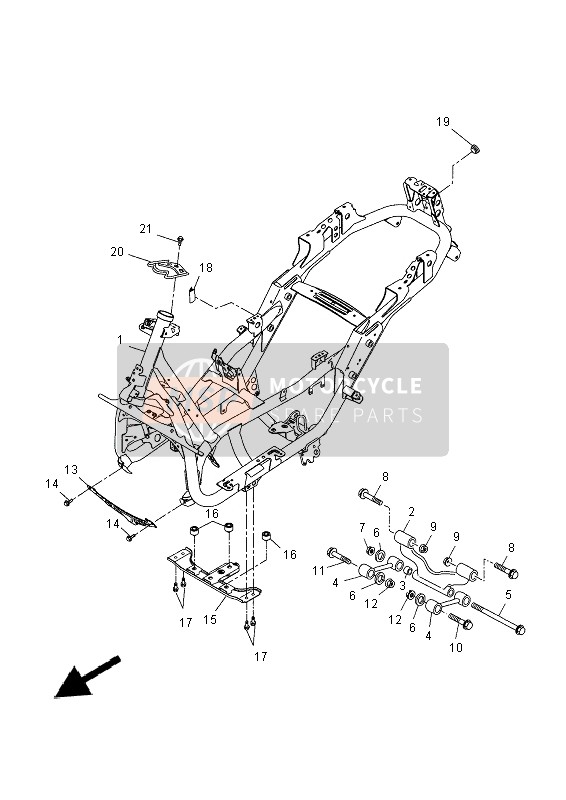 Yamaha YP250RA 2014 Frame voor een 2014 Yamaha YP250RA